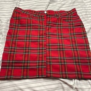 Urban Heritage Skirt Red Plaid Pencil Size L